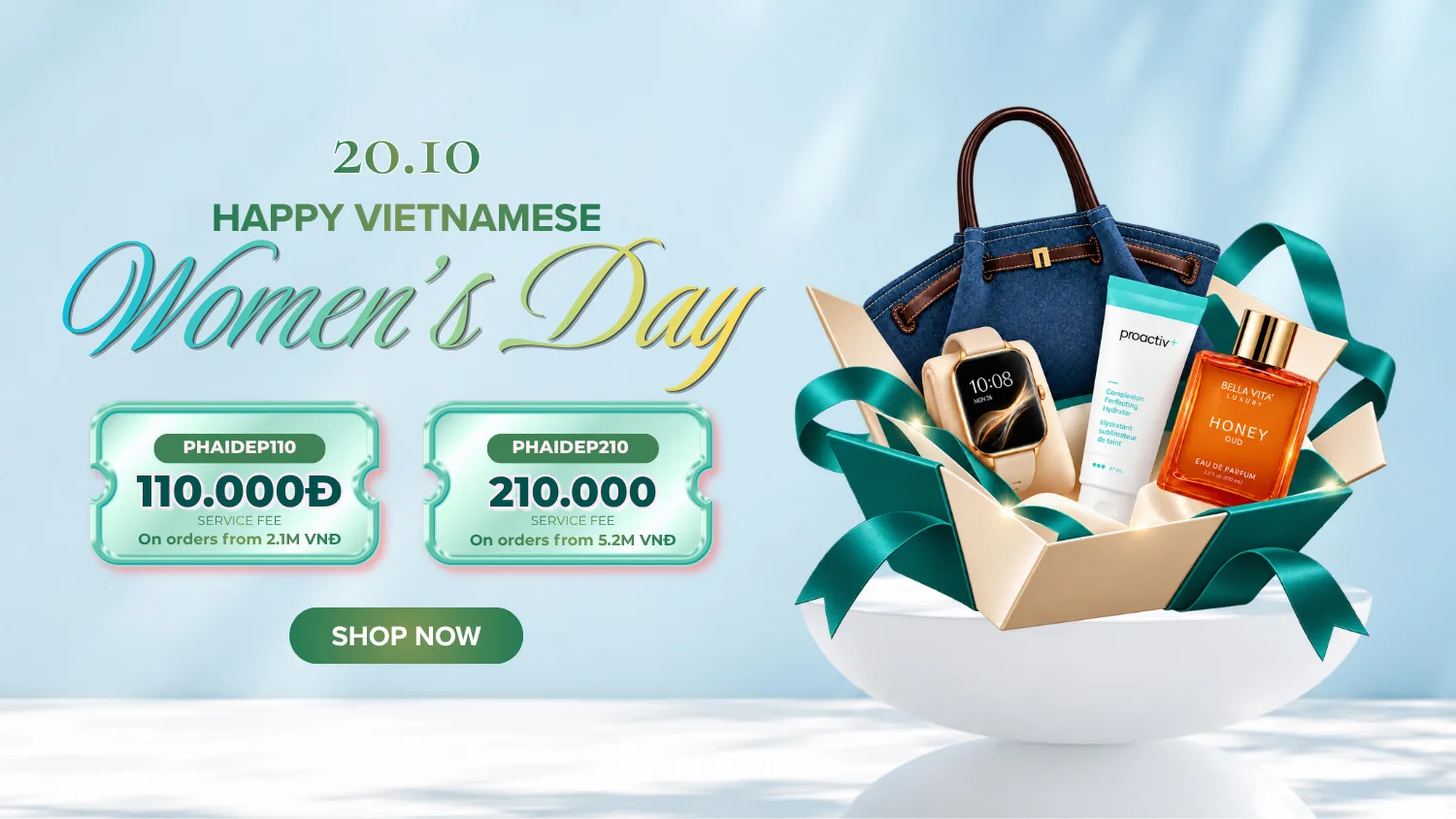 【10月20日-妇女节快乐】购买国际商品-好好标准|促销高达 210,000 越南盾